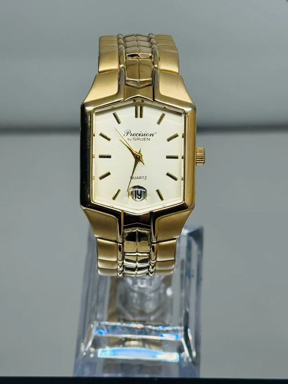 Vintage Precision By Gruen Quartz Women’s Watch Gold Tone Date New Battery Runs